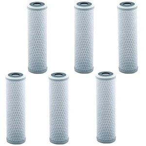 Universal 10 inch Carbon Block Alkaline Water Filter Cartridge- 6 Pack- Wholesale Pricing- Made in USA- Ready to Ship