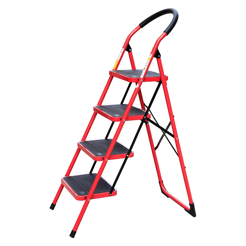 UPSPIRIT 4 steps household steel ladder, home use folding loft ladder