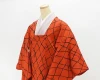 Used kimono silk coat geometry pattern j491