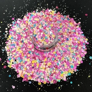 Valentines day colorful polyester body chunky glitter