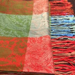 Vibrantly Colorful Paisley Color Block 100% Real and Luxuriously Soft Pashmina Scarves/Shawls