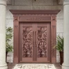 Villa Front Entry Double Security Doors Copper Carved Main Door Design