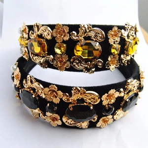 vintage court baroque crystal hair jewelry, bridal headband(SWTJU465)