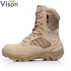 VISON almanca askeri bot tactico stivali alti sneakers Men&#39;s 8 Inch Military Tactical Boots  Shoes with Side Zipper Combat boots