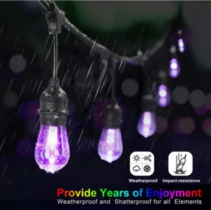 Voice-controlled RGB chaser LED light string Waterproof outdoor Holiday christmas decorations with remote controller
