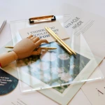 VONVIK Customized Clear Acrylic Clipboard with Shinny Gold