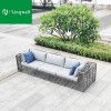 Waterproof Resin Wicker Big Couch 3 Seater Lounge Sofa Set Outdoor Furniture