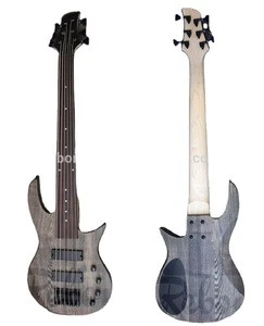 Weifang Rebon 6 string fretless electric bass guitar in light black colour
