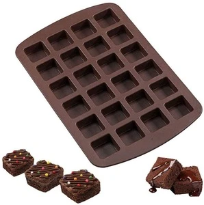 Wholesale 24 Grid Square Silicone Mold Baking Mold NonStick Candy Gummy Mould Chocolate Mold Easy Remove Manual Cake Baking Tool