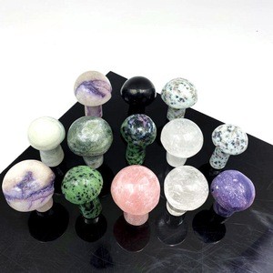 Wholesale Crystal Carving Gemstone Wedding Souvenirs Guests Folk Crafts Crystal Mushroom