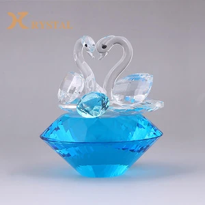 Wholesale Custom Different Color Base Clear Crystal Couple Swans,Animal Crystal Crafts