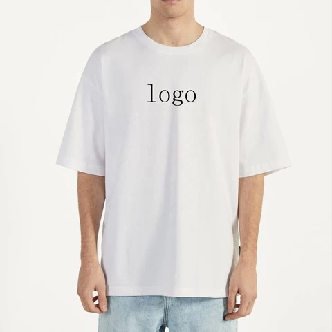 Wholesale custom logo printed high quality heavy weight 100% cotton T - shirt oversize blank T - shirt with drooping shoulders