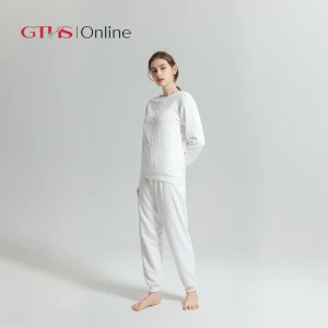 Wholesale Custom Plus Size Luxury White Cut Flower Coral Fleece Womens Sleepwear