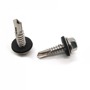 Wholesale din7504 stainless steel hexagon building tek roofing screws galvanized rubber washer hex self tapping drilling screw