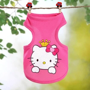 Wholesale Dog Clothes Cute Puppy Vest Spring Cartoon Warm Pet Dog Clothes Soft for Small Doggie Cat Apparel