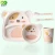 Import Wholesale factory price bamboo fiber 5pcs baby dinnerware set plate from China