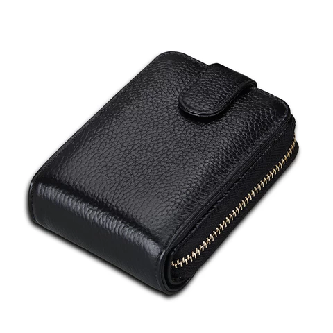 Wholesale genuine leather ID credit card holder wallet multi-function driver license purse