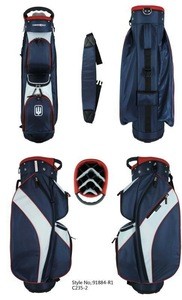 wholesale genuine leather portable gun bag pu stand golf bag custom golf clubs bags with logo