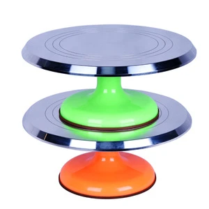 Wholesale Hot Wedding Party Supplies Cake Accessory 12&quot; Aluminium Alloy Metal Cake Turntable Rotating Cake Dessert Stand