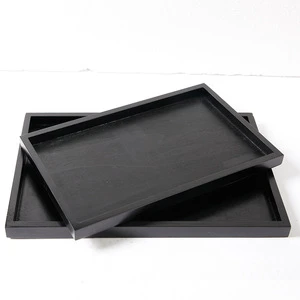 Wholesale Hotel Wooden Tea/Fruits plate Black traditional Ancient serving tray/Antique Pine wood plates
