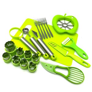 Wholesale Kitchen Accessories Vegetable Fruit Carving Tools Stainless Steel Fruit Service Tool Sets