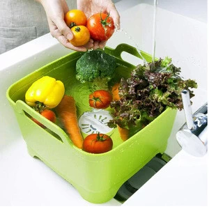 wholesale kitchen appliance  8L capacity plastic food fruit vegetable basket dish bucket washing bucket wash and drain