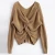 Import Wholesale Loose Pullover Long Sleeve Wide Deep V Neck Cheap Sweater for Women from China