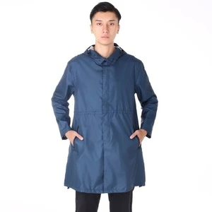 Wholesale mens lightweight mid length oversize waterproof raincoats outdoor hiking rain gears