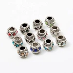 Wholesale metal alloy crystal big hole beaded european bead jewelry accessories for snake chain bracelet making in stock