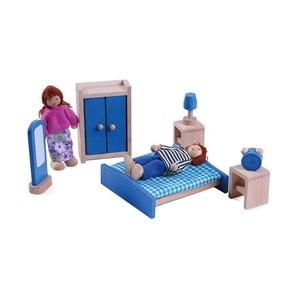 Wholesale Mini Wood Dollhouse Miniature Furniture Wooden Furniture Set