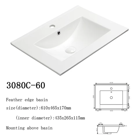 Wholesale Modern Design Bathroom Ceramic Thin Edge Cabinet Basin CE approve Counter Top Wash Basin