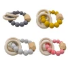 Wholesale Non Toxic Bpa Free Silicone  Teehter Toys Newest Baby Wooden Teethers
