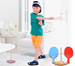 Wholesale pingpong toy set kids sport toys mini table tennis trainer with racket ball
