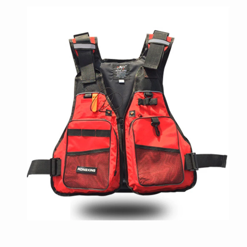 Wholesale portable fashion waterproof Oxford cloth camouflage with Lifesaving whistle boating emergency life vest jacket