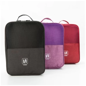 Wholesale Portable polyester multiple mesh Travel Shoes Bag Organizer Custom Polyester Waterproof Shoe Storage Bag
