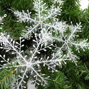 Wholesale White Snowflake Christmas Ornaments / Holiday Festival Party Home Decor New Year Gift