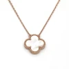 Wholesale Women Jewellery 925 Sterling Silver Four-Leaf Clover Pink Mother of Pearl Pendant S925 Necklace Jewelry