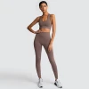 Wholesale Women Sports Gym Wear Tights And Crop Top 2 Pieces Yoga sets Seamless Yoga Set
