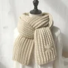 Winter solid scarf student shawl knitted wool scarf