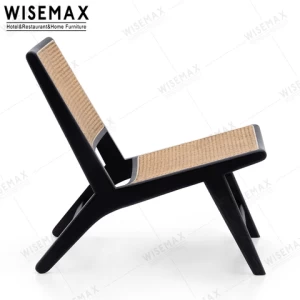 WISEMAX FURNITURE contemporary simple style chairs wooden furniture sitting room black ash wood garden lounge chair