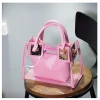 Women Fashion 2pcs Shoulder Bag Clear Jelly Clutch Purse Transparent Handbag