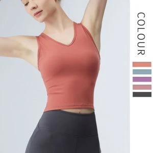 women sportswear Slim fit Cross shoulder strap beautify back V-neck  adjustable pad gym clothing yoga wear shorts
