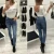 Import Womens fashion Denim Pencil Pants Ladies Casual Slim Fit Rivet Pearl Jeans with zipper Long Trousers For Women from China