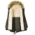 Women&#x27;s mid long detachable Faux Fur Winter Coat Jacket with rib