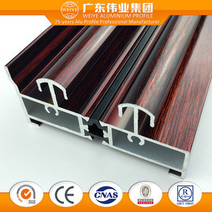 Buy Wood Grain Aluminium Alloy Frame Aluminium Sliding Window Bottom ...