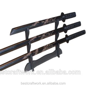 Wooden Dragon Samurai Sword Set