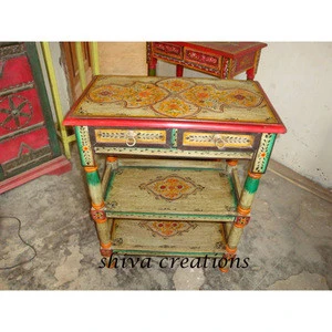 Wooden hand painted console table