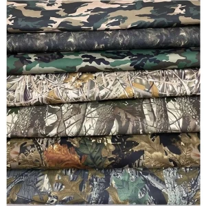 woven twill leave woodland t/c polyester cotton waterproof leaf greta camo workwear camouflage fabric for army military hat