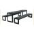 Import WPC wood garden outdoor picnic table and benches set park dinning table chair from China