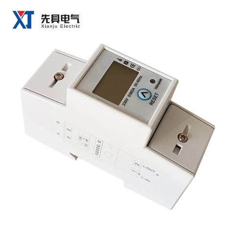 XTM35SA-U Flame Retardant Din Rail Install 1 Phase Energy Meter Smart Reset Button Meter Pulse Display Voltage Current Power